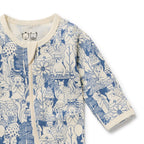 Wilson & Frenchy Foxglove Forest Organic Zipsuit with Feet