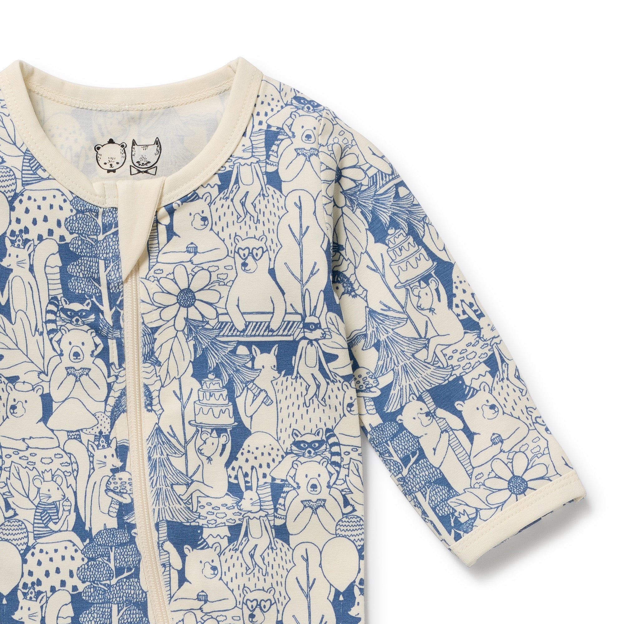 Wilson & Frenchy Foxglove Forest Organic Zipsuit with Feet