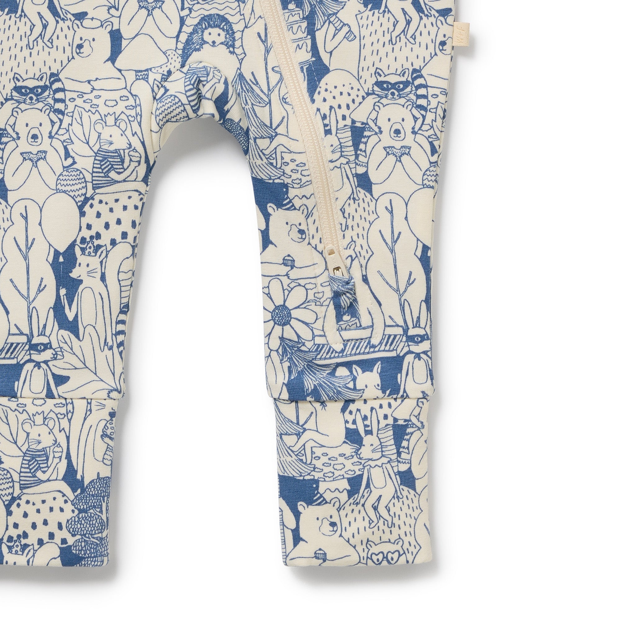 Wilson & Frenchy Foxglove Forest Organic Zipsuit with Feet