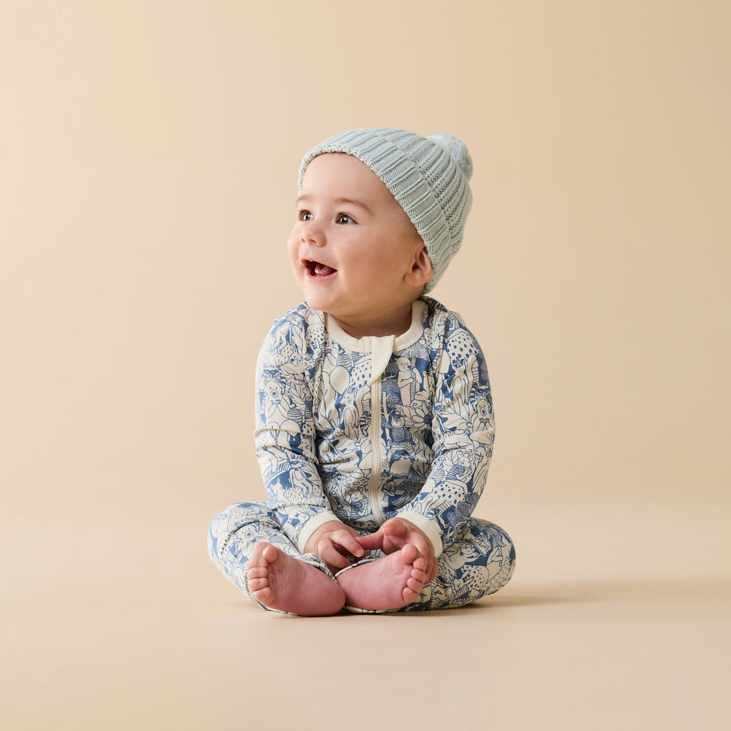 Wilson & Frenchy Foxglove Forest Organic Zipsuit with Feet