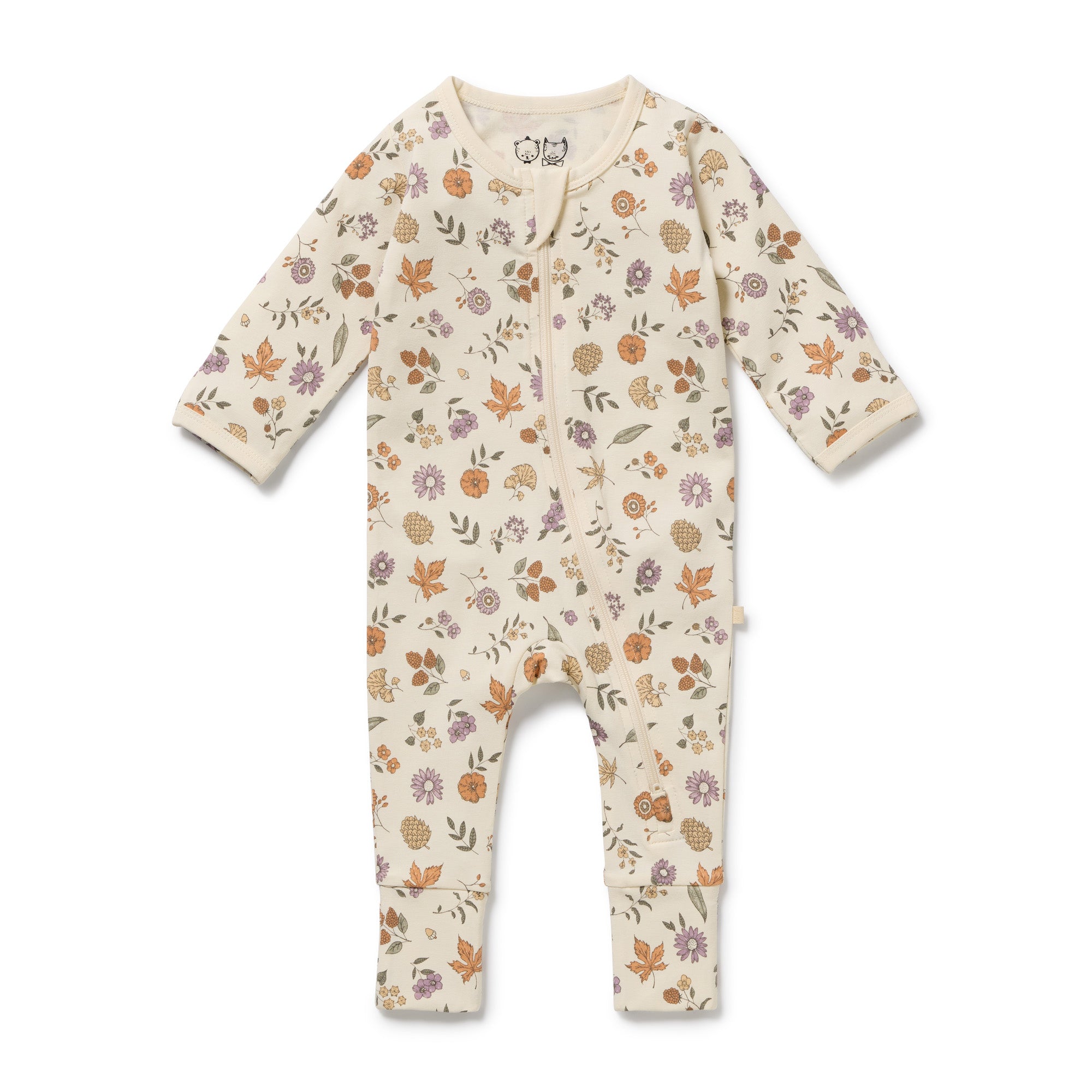 Wilson & Frenchy Maple Glow Organic Zipsuit with Feet