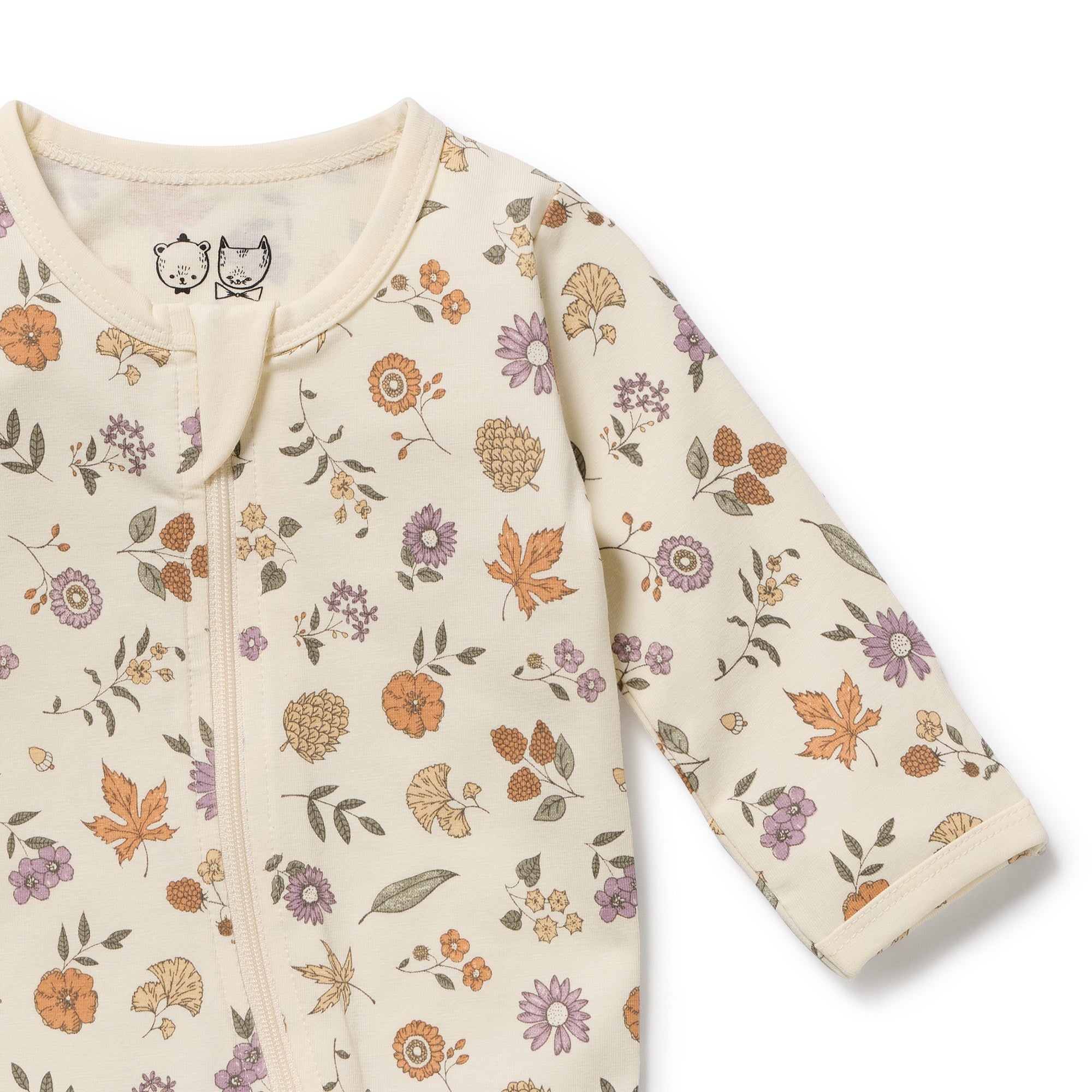 Wilson & Frenchy Maple Glow Organic Zipsuit with Feet