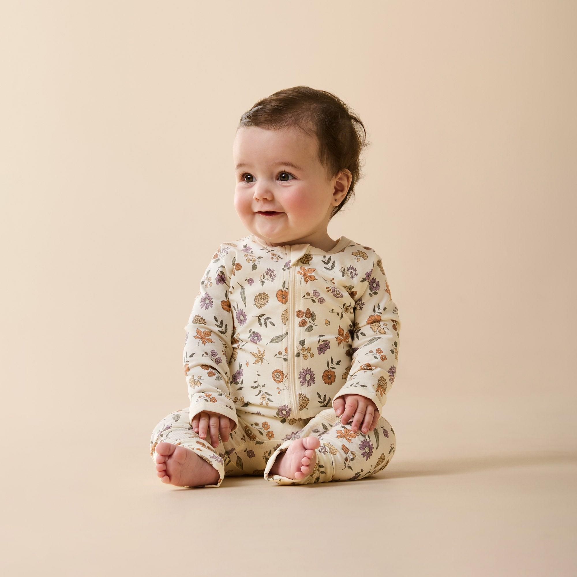 Wilson & Frenchy Maple Glow Organic Zipsuit with Feet
