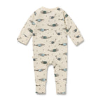 Wilson & Frenchy Woolly Whales Organic Zipsuit with Feet