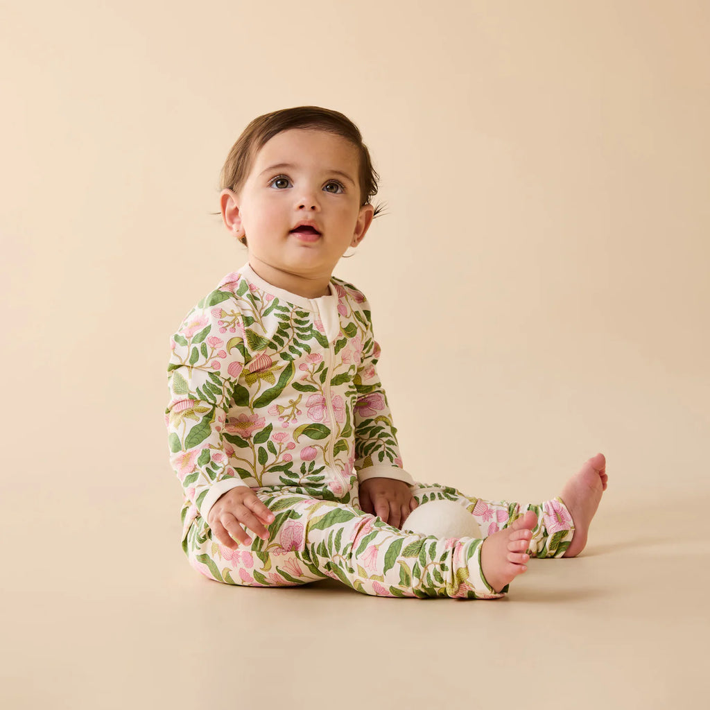 Wilson & Frenchy Ma Fleur Organic Zipsuit with Feet