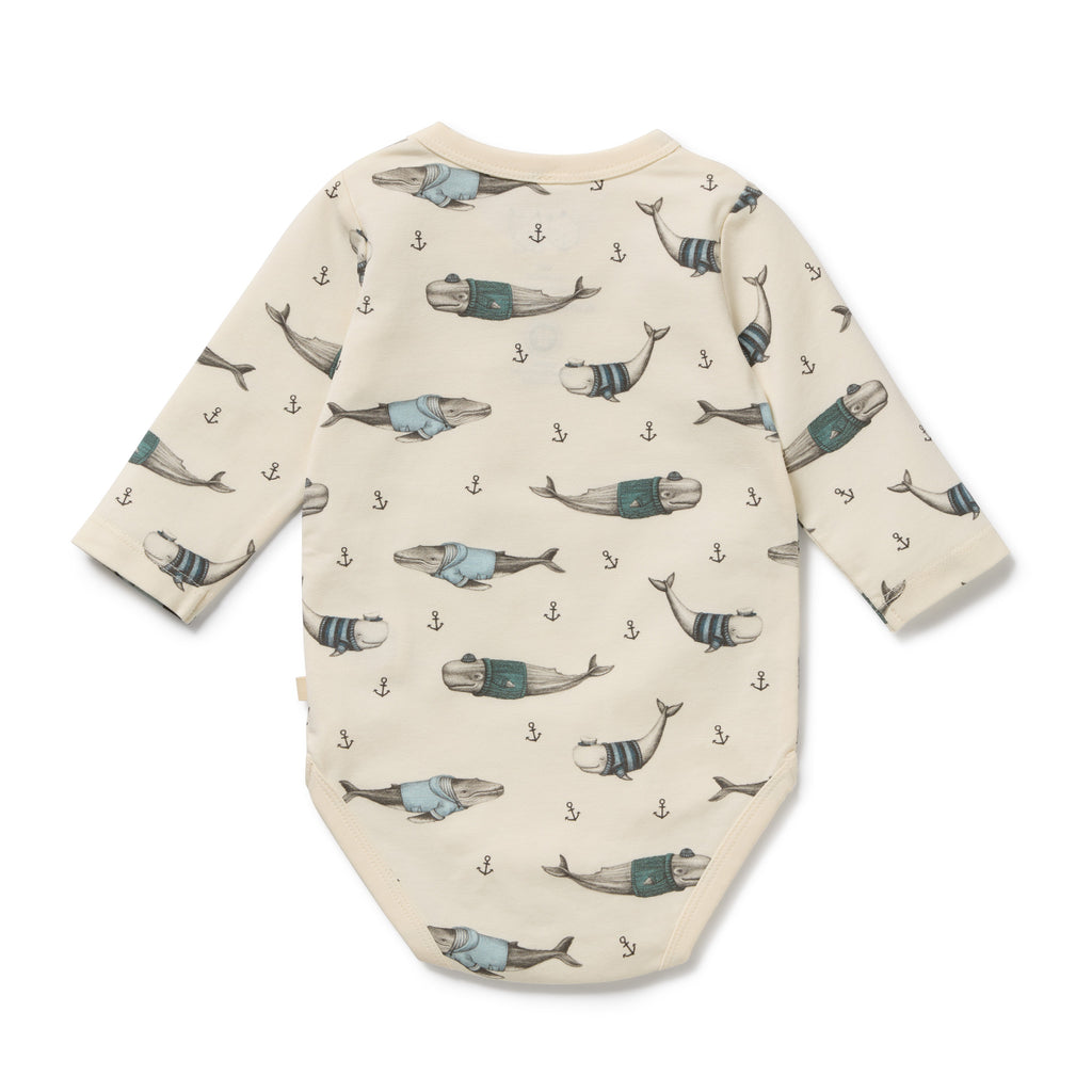 Wilson & Frenchy Woolly Whales Organic Bodysuit