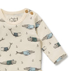 Wilson & Frenchy Woolly Whales Organic Bodysuit