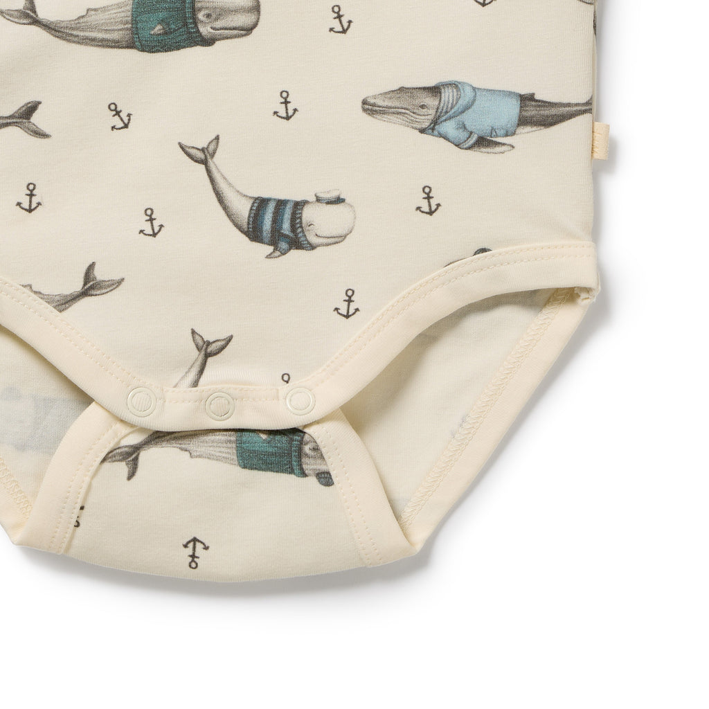 Wilson & Frenchy Woolly Whales Organic Bodysuit