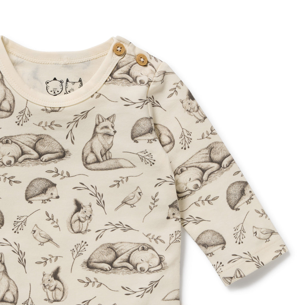 Wilson & Frenchy Foxglove Forest Organic Bodysuit