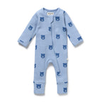 Wilson & Frenchy Bear Hugs Organic Waffle Zipsuit