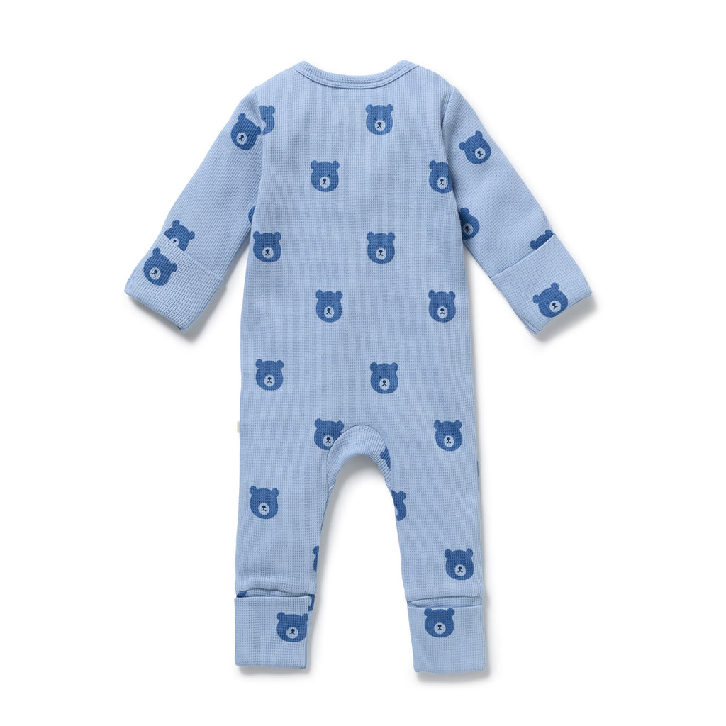 Wilson & Frenchy Bear Hugs Organic Waffle Zipsuit