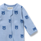 Wilson & Frenchy Bear Hugs Organic Waffle Zipsuit