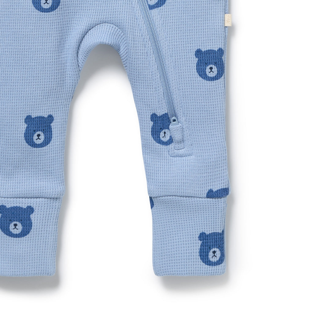 Wilson & Frenchy Bear Hugs Organic Waffle Zipsuit