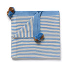 Wilson & Frenchy Frosted Blue Organic Knitted Stripe Blanket