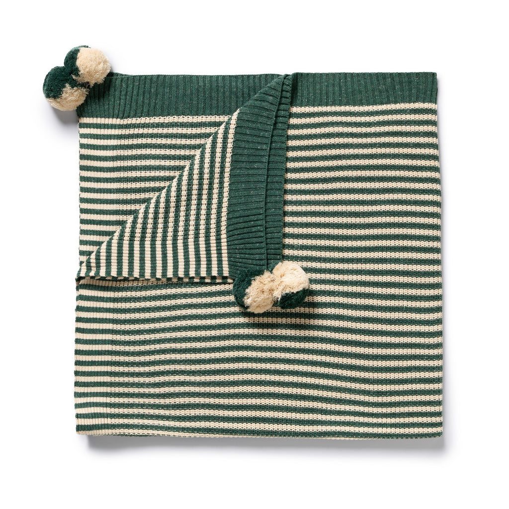 Wilson & Frenchy Clover Stripe Organic Knitted Stripe Blanket