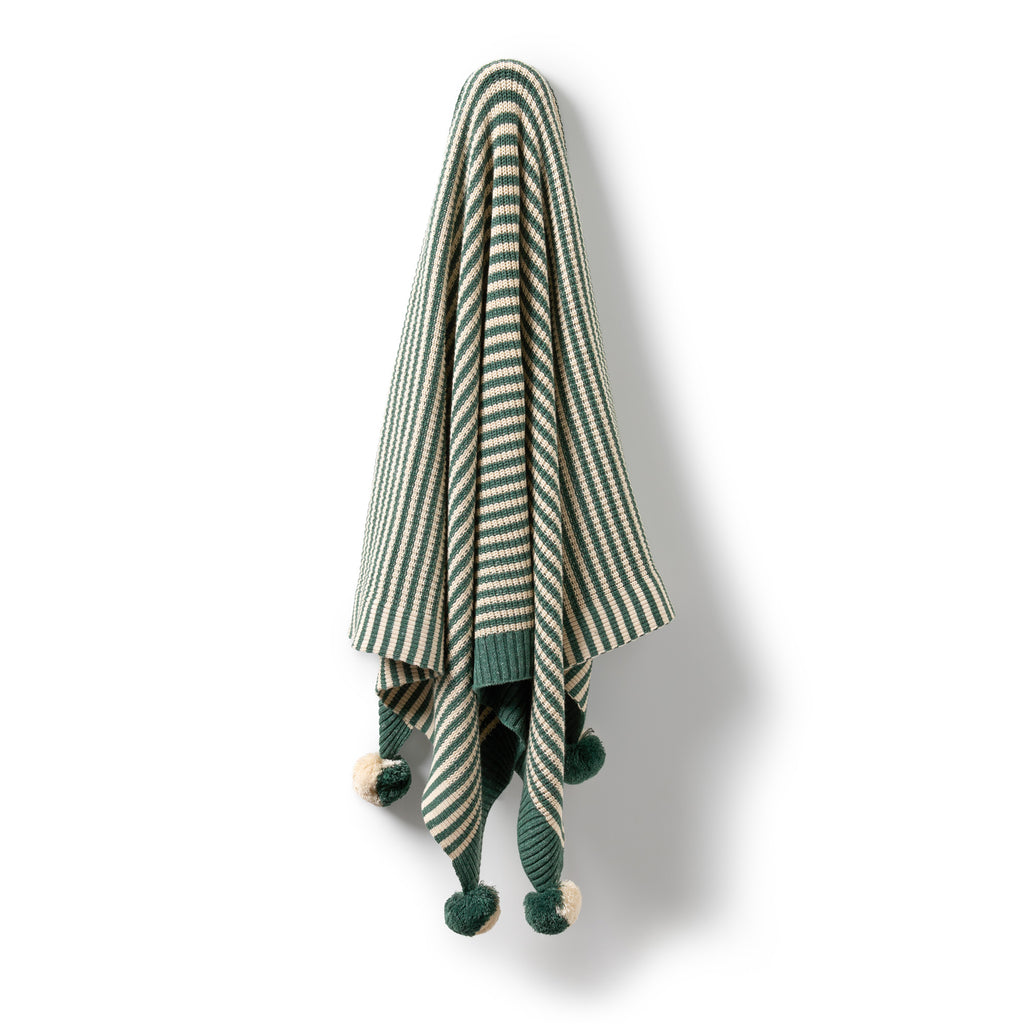 Wilson & Frenchy Clover Stripe Organic Knitted Stripe Blanket