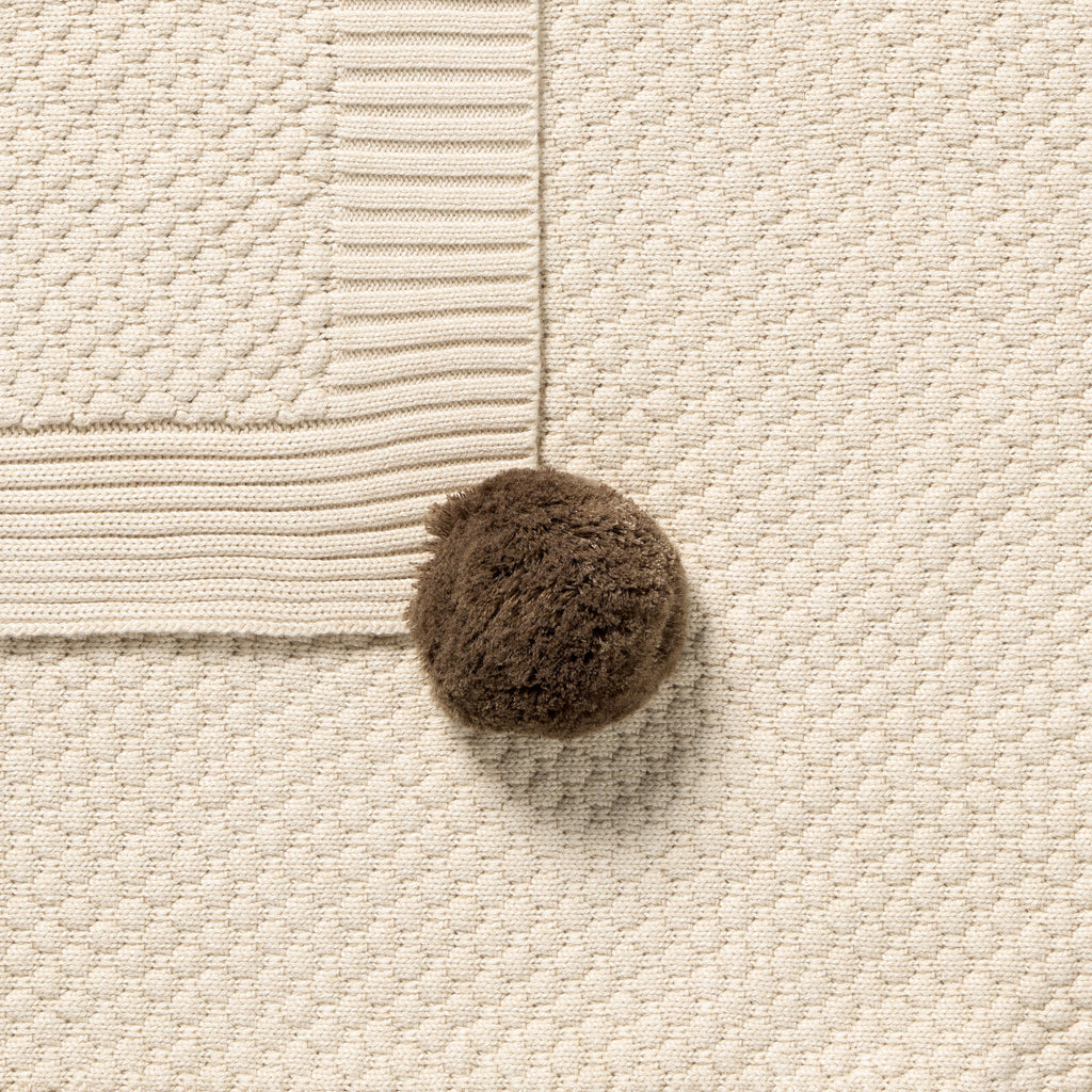 Wilson & Frenchy Cream Organic Knitted Bubble Blanket