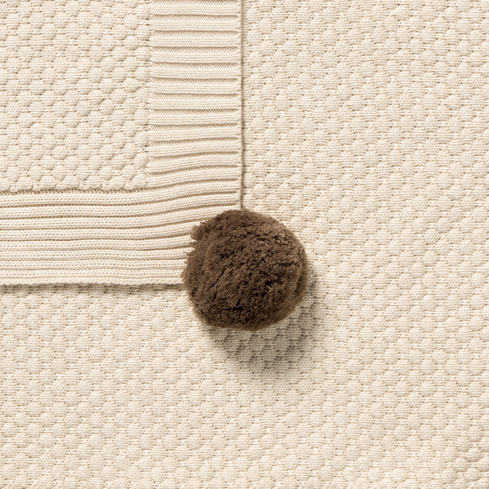 Wilson & Frenchy Cream Organic Knitted Bubble Blanket
