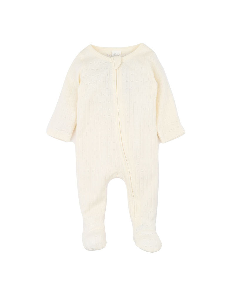 Bebe Milk Organic Pointelle LS Zipsuit
