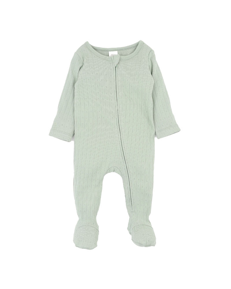Bebe Sage Organic Pointelle LS Zipsuit