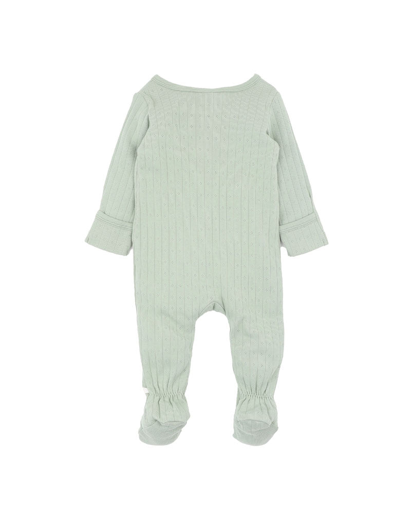 Bebe Sage Organic Pointelle LS Zipsuit