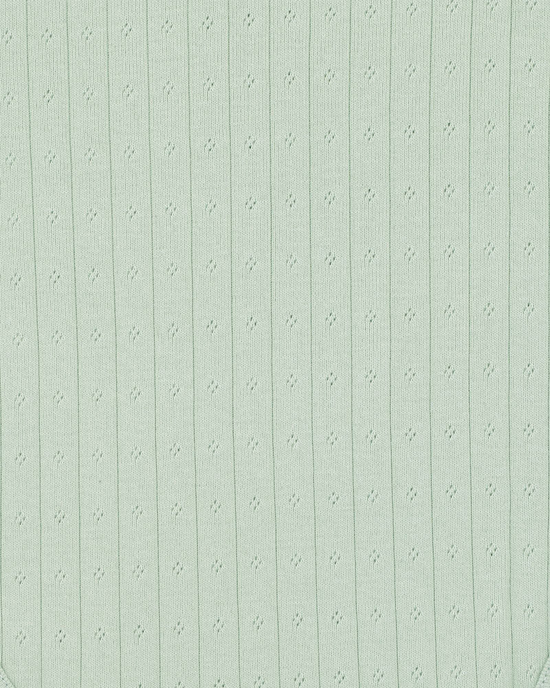 Bebe Sage Organic Pointelle LS Zipsuit