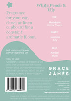 Grace and James White Peach & Lily - Felt Air Freshener