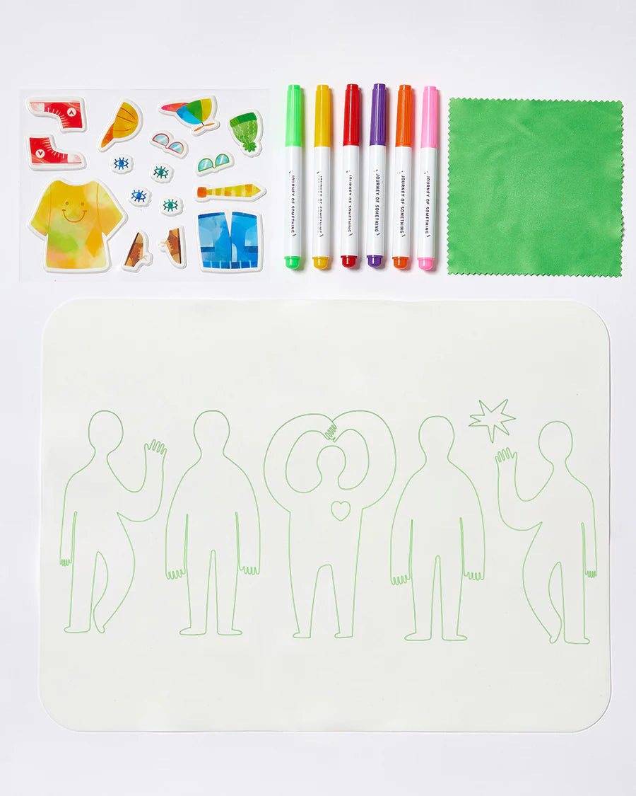 Journey Of Something Wipeable Silicone Colouring Mat - Assorted