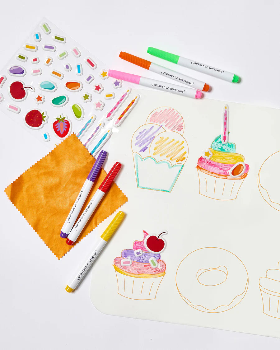 Journey Of Something Wipeable Silicone Colouring Mat - Assorted