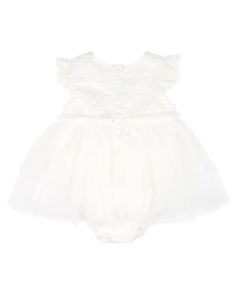 Bebe Tiered Tulle Overlay Dress