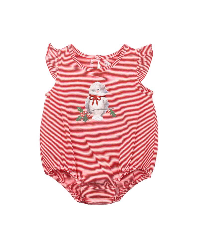 Bebe- Xmas Kookaburra Bodysuit- Red Stripe