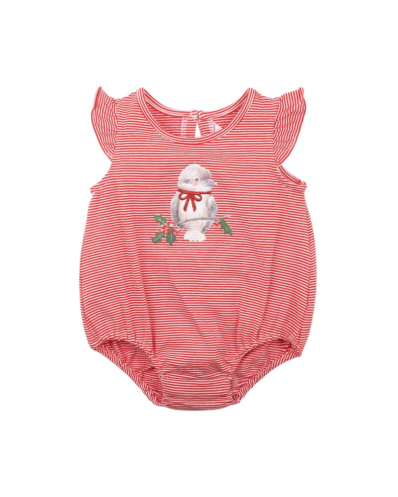 Bebe- Xmas Kookaburra Bodysuit- Red Stripe