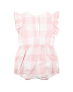 Bebe Lara Embroidered Check Romper