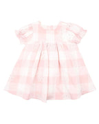 Bebe Lara Cutwork Check Dress 3-7Yrs