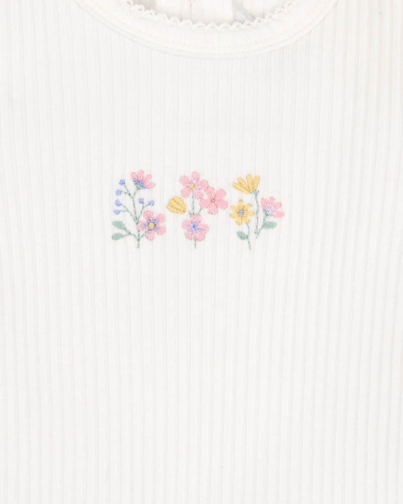 Bebe Bonnie Organic Embroidered Bodysuit