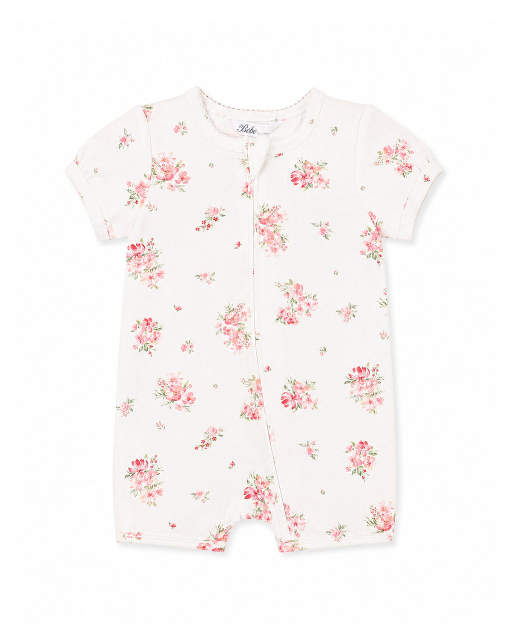Bebe Chelsea Organic Short Sleeve Zip Romper