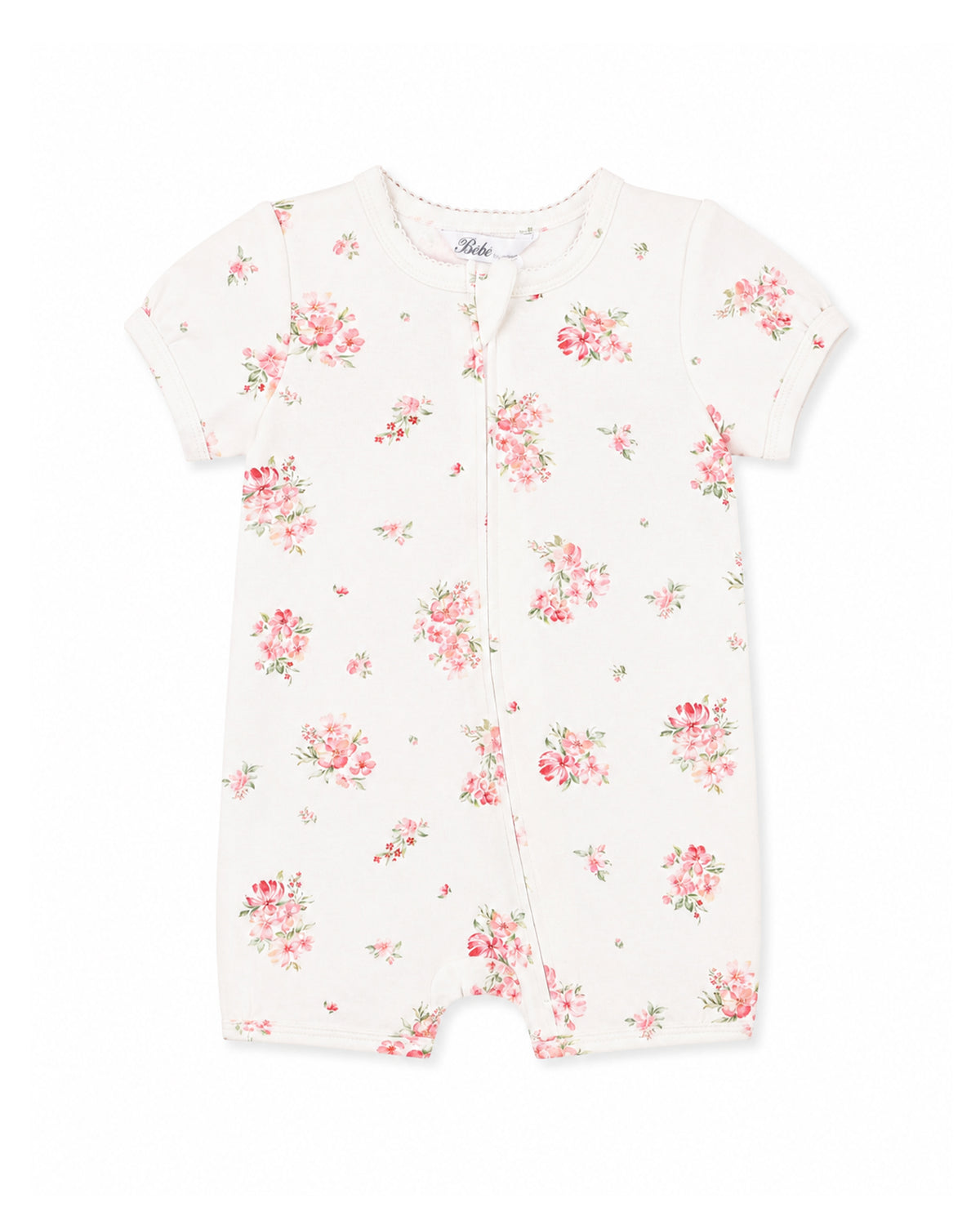 Bebe Chelsea Organic Short Sleeve Zip Romper