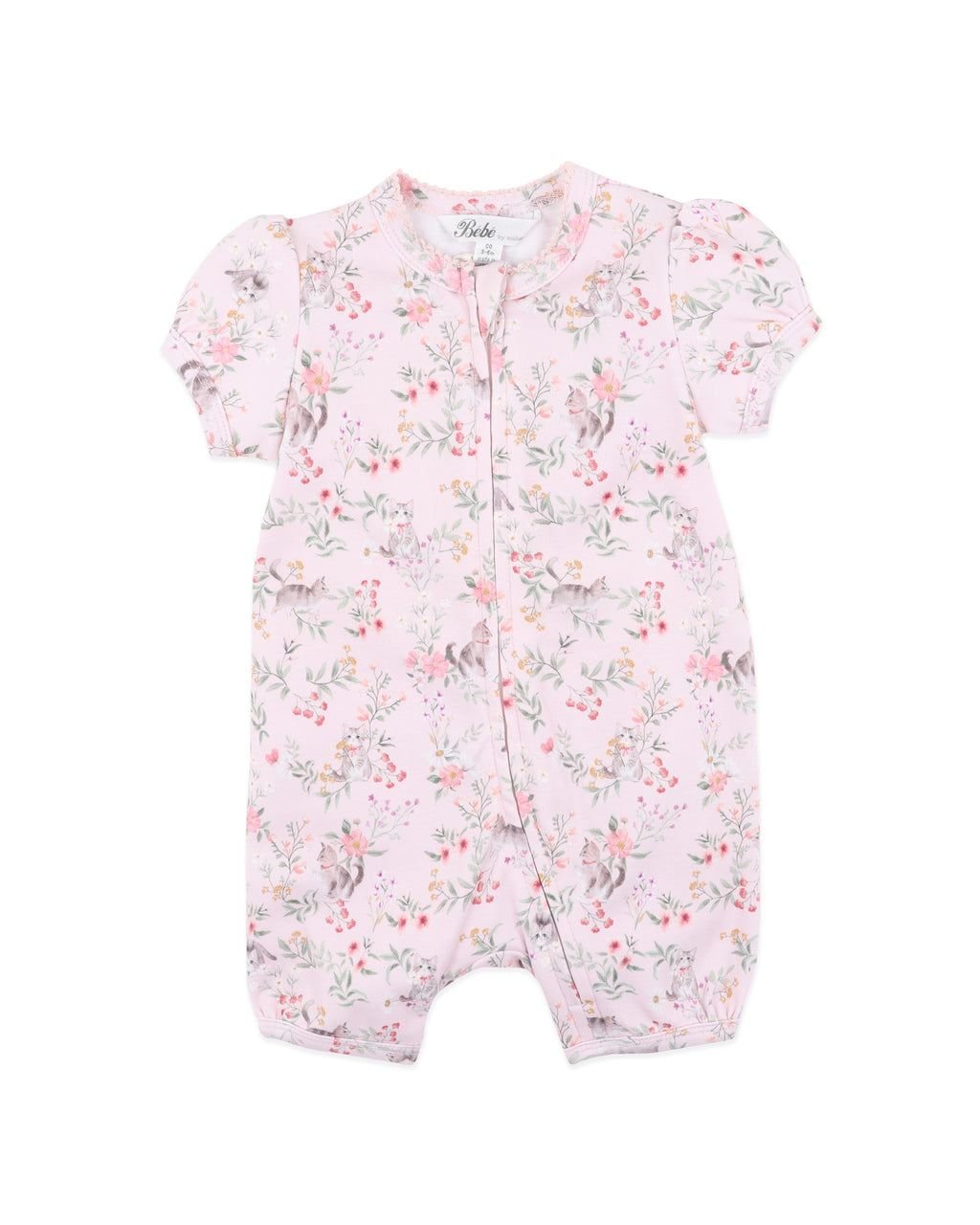 Bebe Willa Organic Short Sleeve Zip Romper