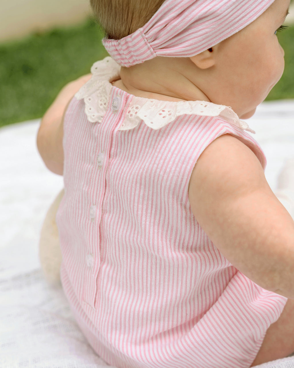 Bebe Willa Stripe Lace Collar Bodysuit