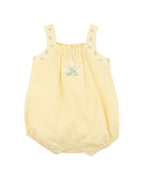 Bebe Libby Check Romper With Embroidered Straps
