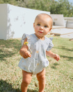 Bebe Libby Embroidered Butterfly Romper