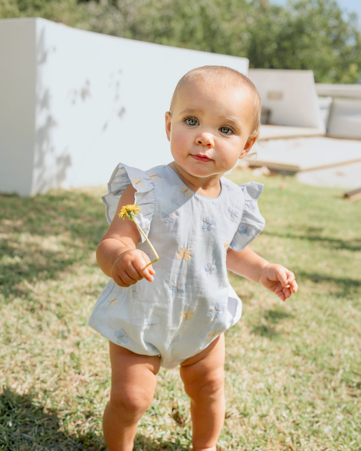 Bebe Libby Embroidered Butterfly Romper