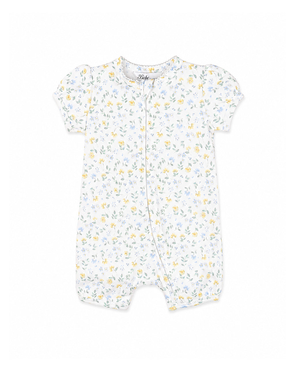 Bebe Libby Organic Short Sleeve Zip Romper