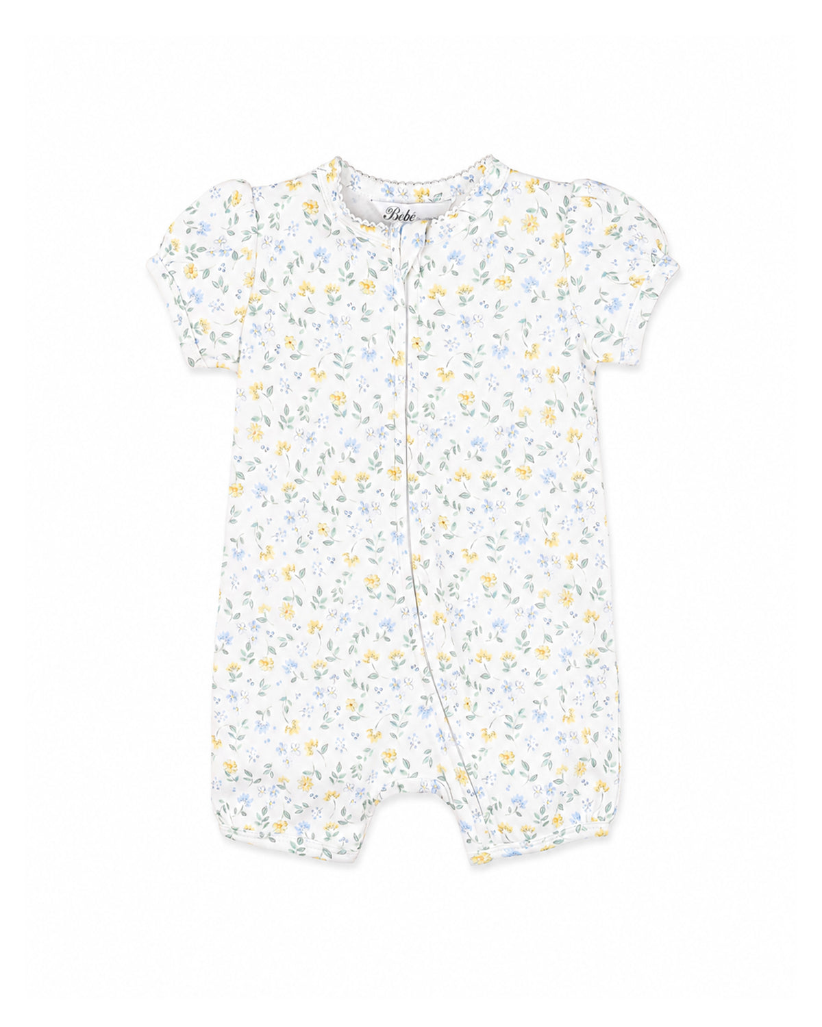 Bebe Libby Organic Short Sleeve Zip Romper