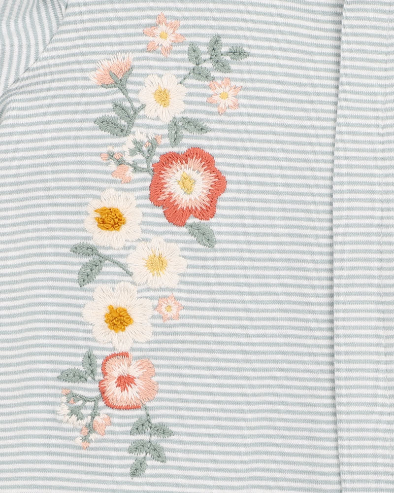 Bebe Lyla Stripe LS Zip Onesie