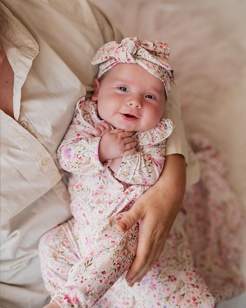 Bebe Flossy Print LS Zip Romper