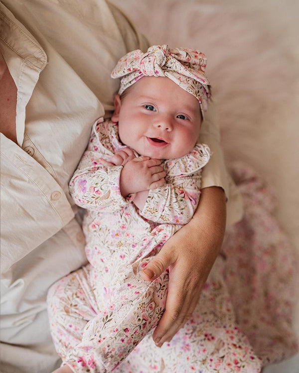 Bebe Flossy Print LS Zip Romper