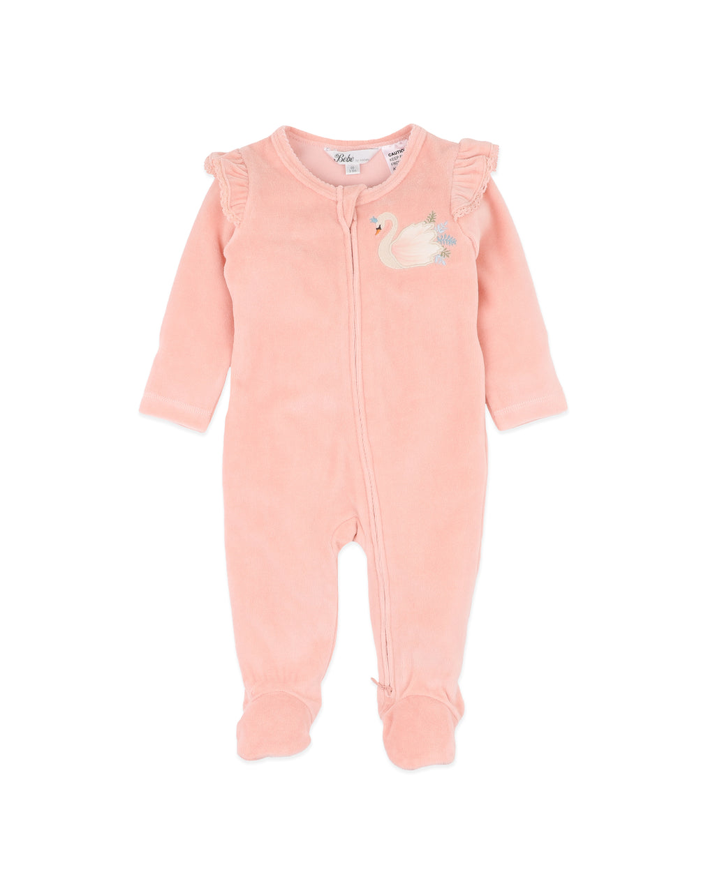 Bebe Gemma Velour Zip Onesie