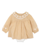 Bebe Winnie Embroidered Gingham Overlay Dress