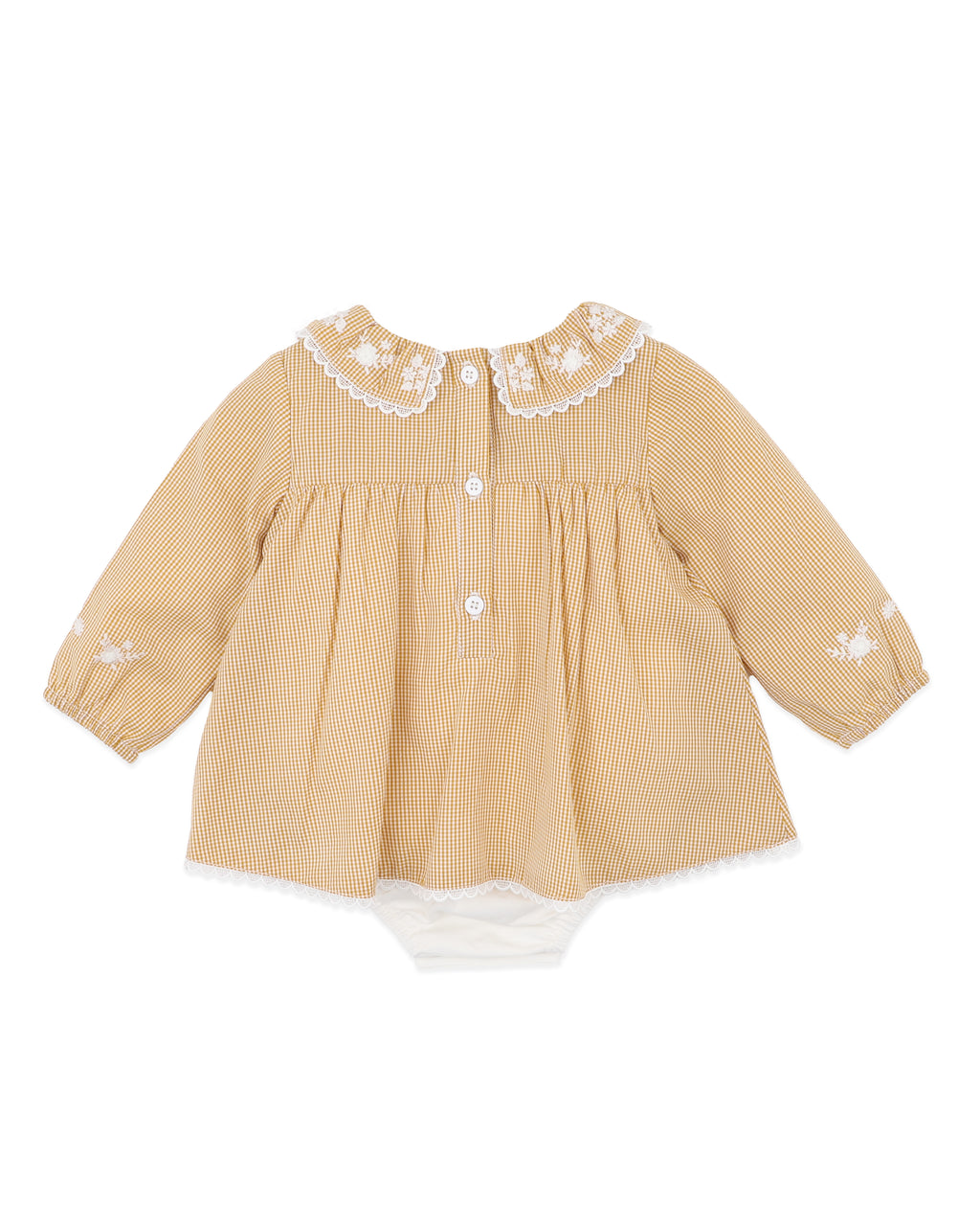 Bebe Winnie Embroidered Gingham Overlay Dress